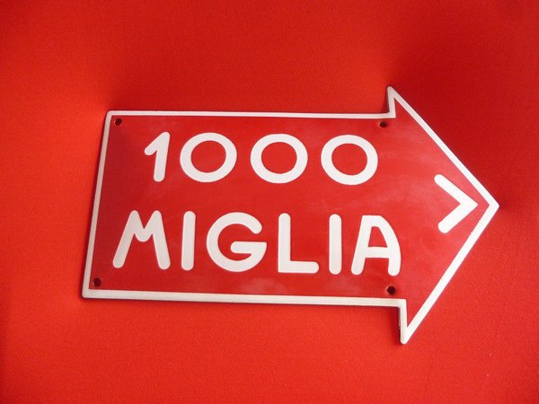 Alfa Romeo Emailleschild / Schild Emaille " Mille Miglia " 300 x 200 mm NEU