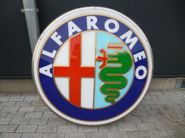 Original Alfa Romeo neon sign RARITY 120 x 120 x 20 cm