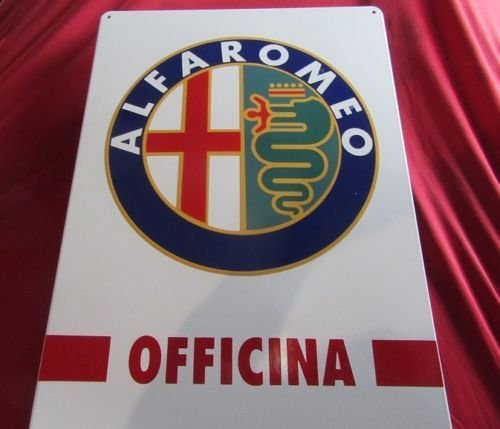 Alfa Romeo Emailleschild Schild " OFFICINA " 500 x 700 mm NEU für Sammler