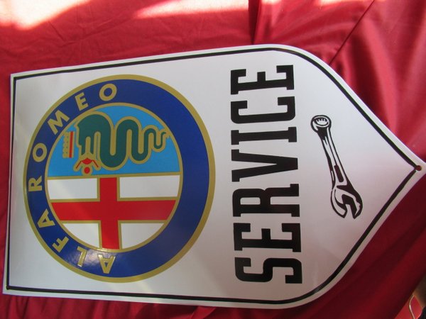 Alfa Romeo Emailleschild Schild " Service " 350 x 600 mm NEU für Sammler