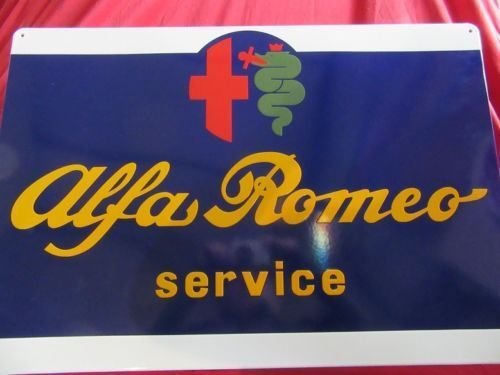 Alfa Romeo Emailleschild Schild " Service " in blau 800 x 550 mm NEU