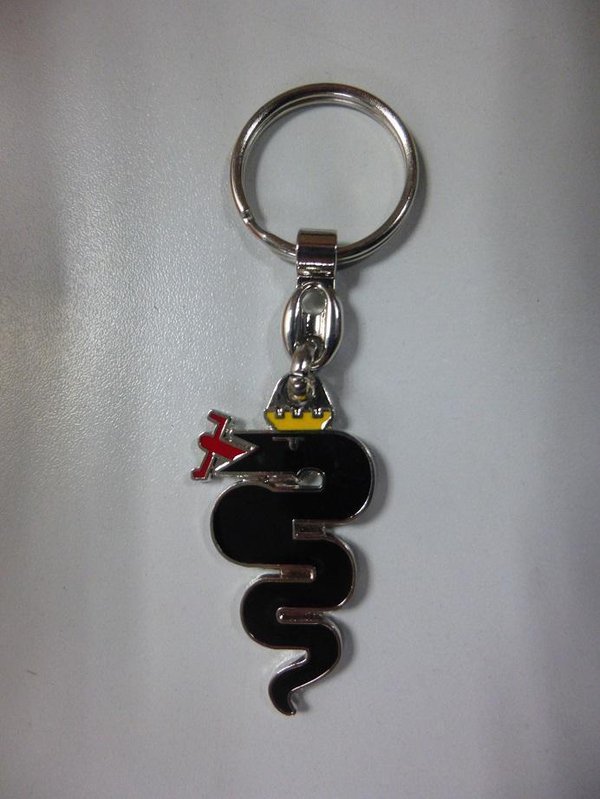 High quality Alfa Romeo keychain motif " black snake " NEW