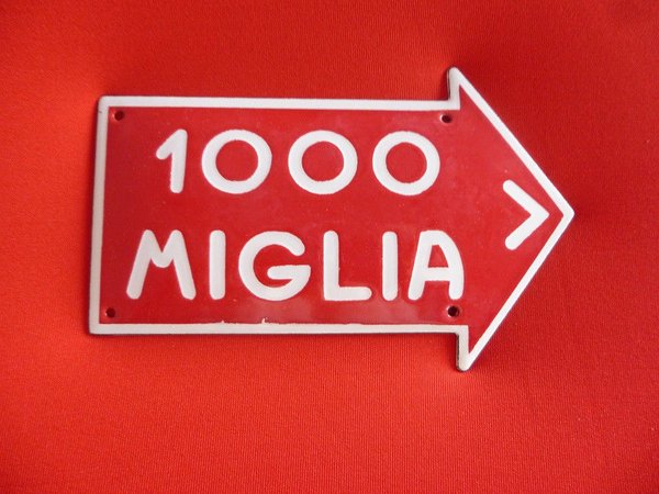 Alfa Romeo Emailleschild / Schild Emaille " Mille Miglia " 150 x 95 mm NEU