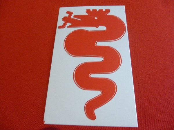 Alfa Romeo Sticker " Alfa snake in red " 140 mm NEW