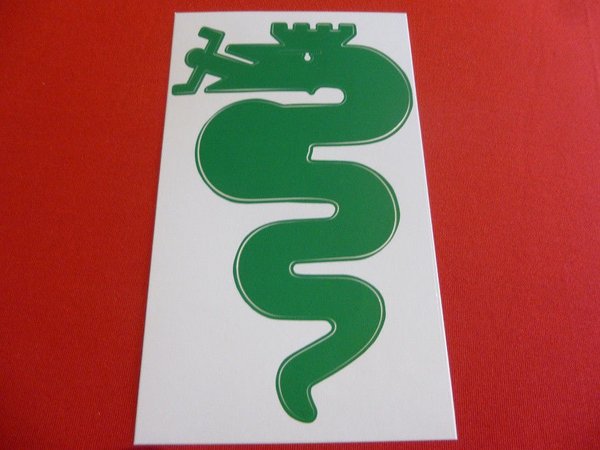 Alfa Romeo Sticker " Alfa snake in green " 140 mm NEW