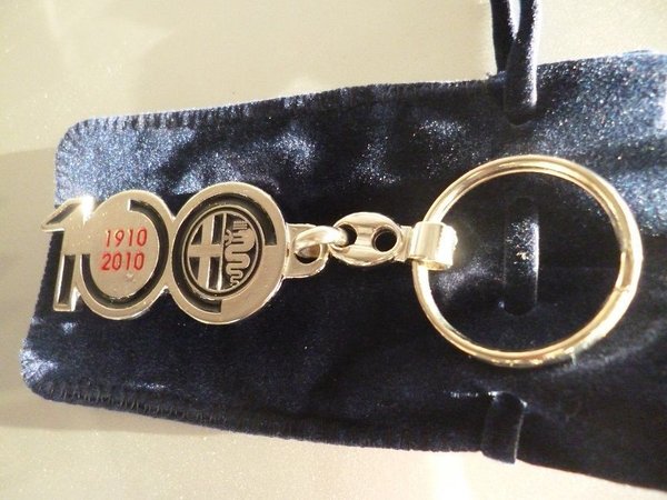 Keychain Cen't Anni - 100 years Alfa Romeo chrome steel