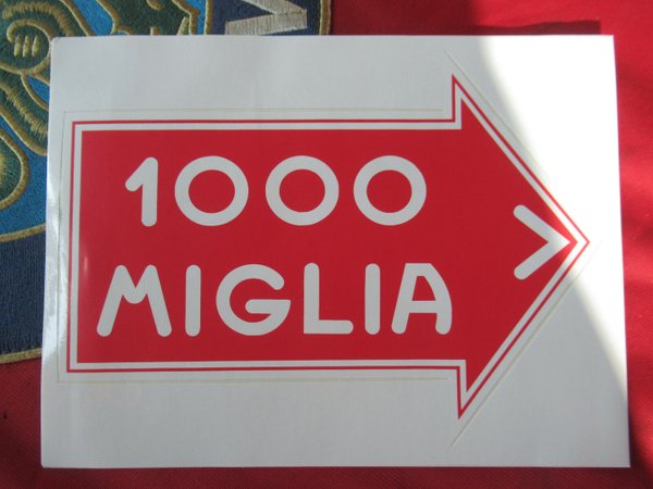 Aufkleber " Mille Miglia " GROSS Länge 18 cm x Breite 9 cm NEU